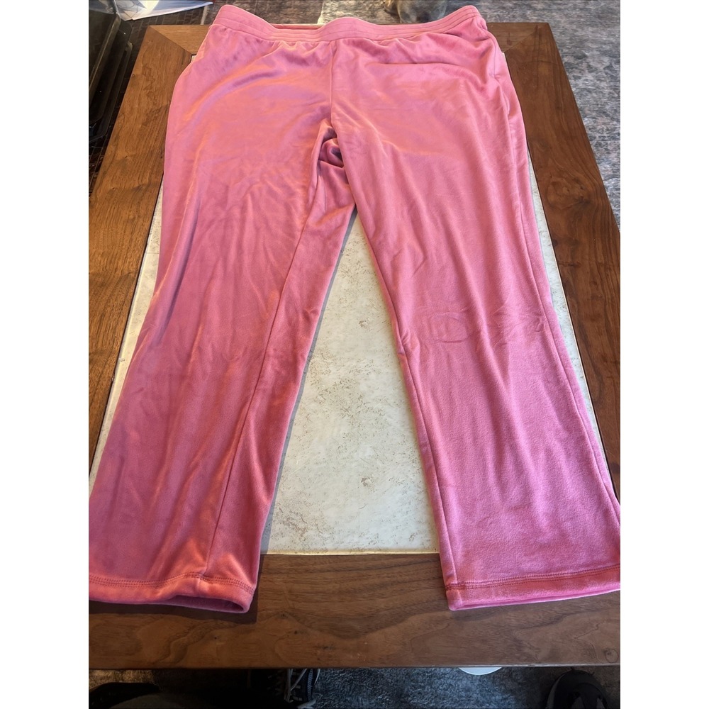 Isaac‎ Mizrahi Live!  Velvet Straight-Leg Pants Size 1x Pink